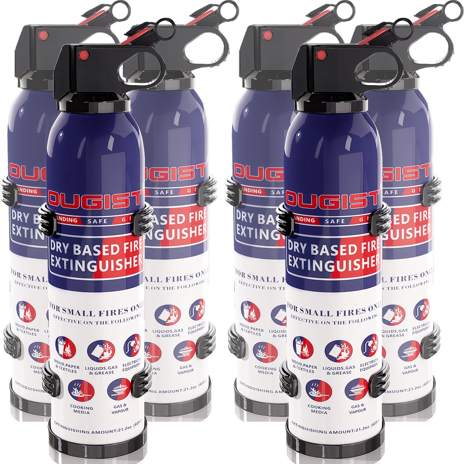 Pack Fire OUGIST ABC Fire Extinguisher with Wall Mounting Bracket, Dry Powder ...
