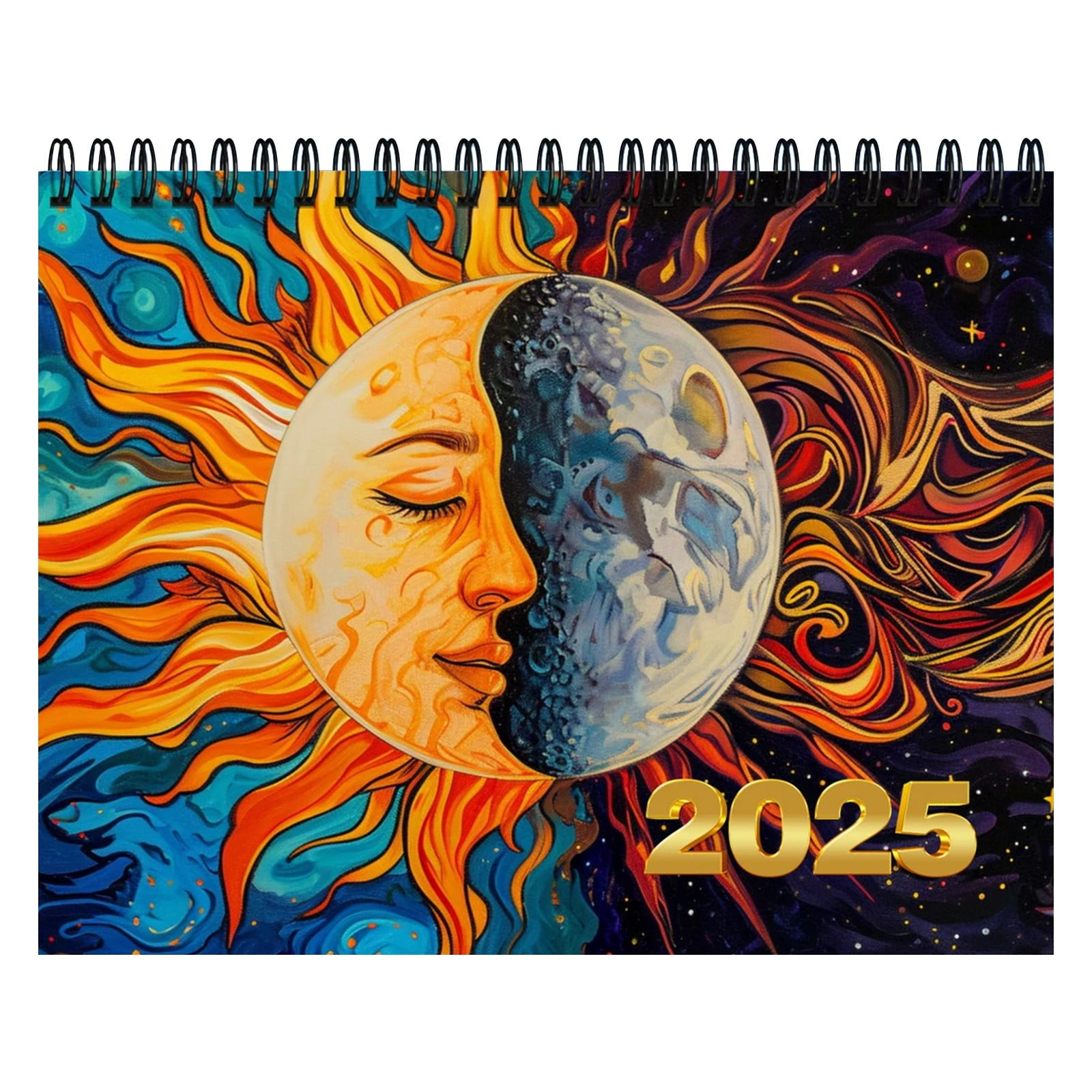 OUHGE 2025 Sun And Moon Calendar Home Decor 12 Platform Calendar， Sun