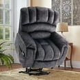 thumbnail image 1 of OUINCH Large Power Lift Recliner with Massage, Heat, USB Ports, Remote Controls, Side Pockets, Grey, 1 of 8