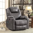 thumbnail image 1 of OUINCH Manual Swivel Glider Rocker Recliner Chair with Massage and Heat, 2 USB Ports, 2 Cup Holders, 2 Side Pockets and 2 Front Pockets, 1 of 7