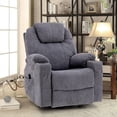 thumbnail image 1 of OUINCH Manual Swivel Glider Rocker Recliner Chair with Massage and Heat, 2 USB Ports, 2 Cup Holders, 2 Side Pockets and 2 Front Pockets, 1 of 7
