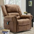thumbnail image 1 of OUINCH Manual Swivel Glider Rocker Recliner Chair with Massage and Heat, USB Ports and 2 Side Pockets, Brown, 1 of 7