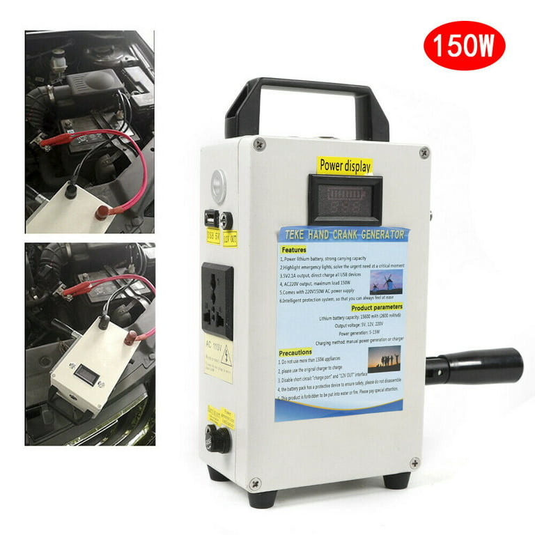 220V Large Capacity Power 150W Hand Crank Generator Outdoor Mobile Power  Supply