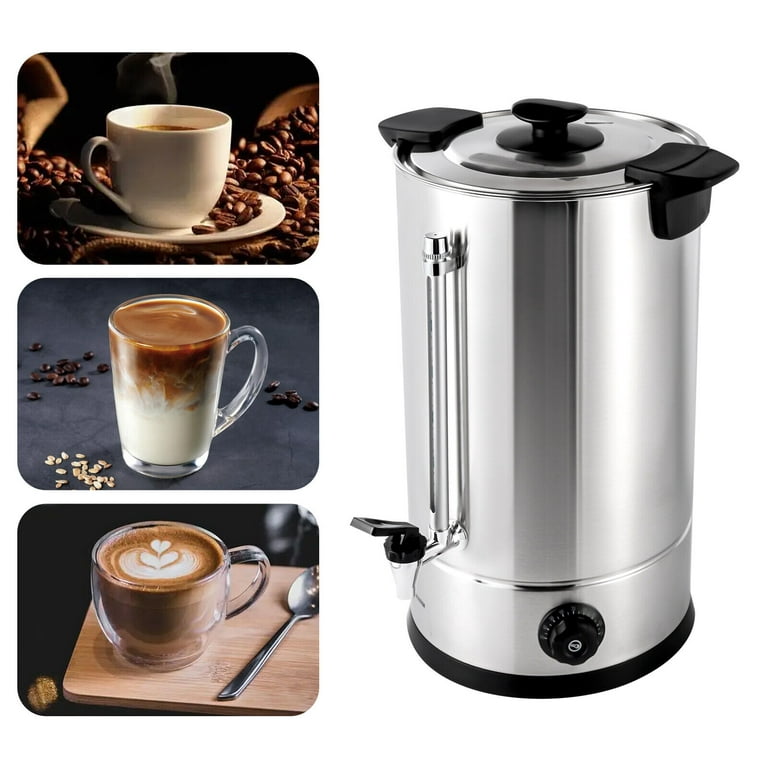 Oukaning 12L/ 3.17Gal Insulated Beverage Dispenser Coffee Milk Thermal Hot and Cold Beverage Dispenser w/Spigot, Silver