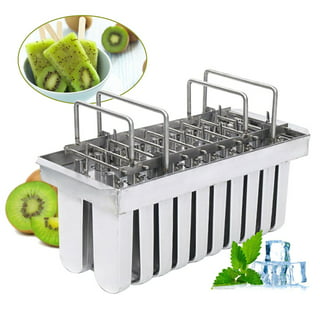 Oukaning Stainless Steel Popsicle Popsicle Mold Kit Ice Cream Stick Holder  + Cleaning Brush (10 Pcs 85G) 