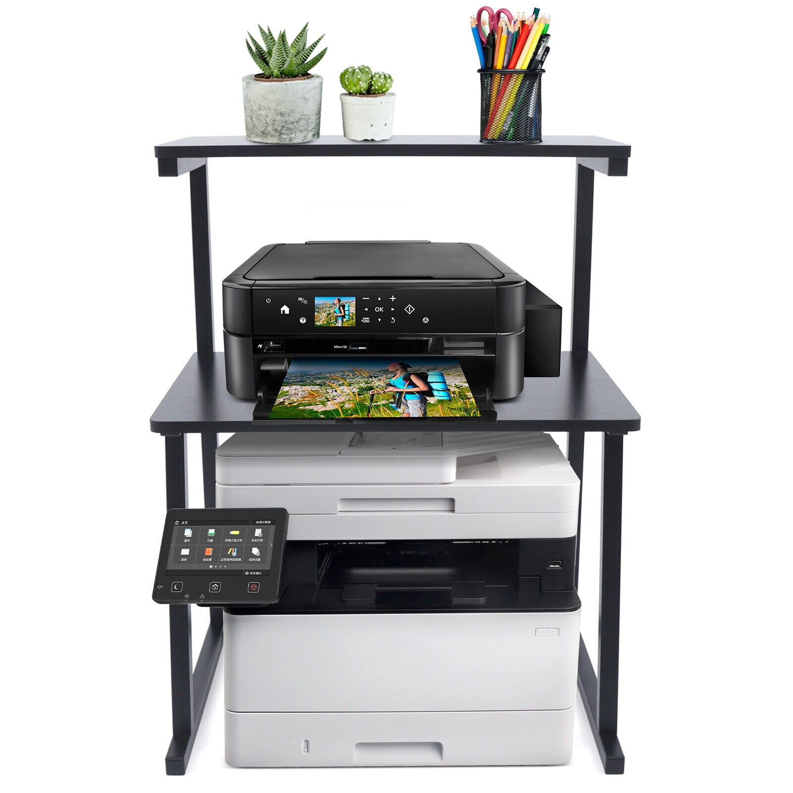 OUKANING 3Tier Multipurpose Printer Stand Faxes Holder Desktop Storage
