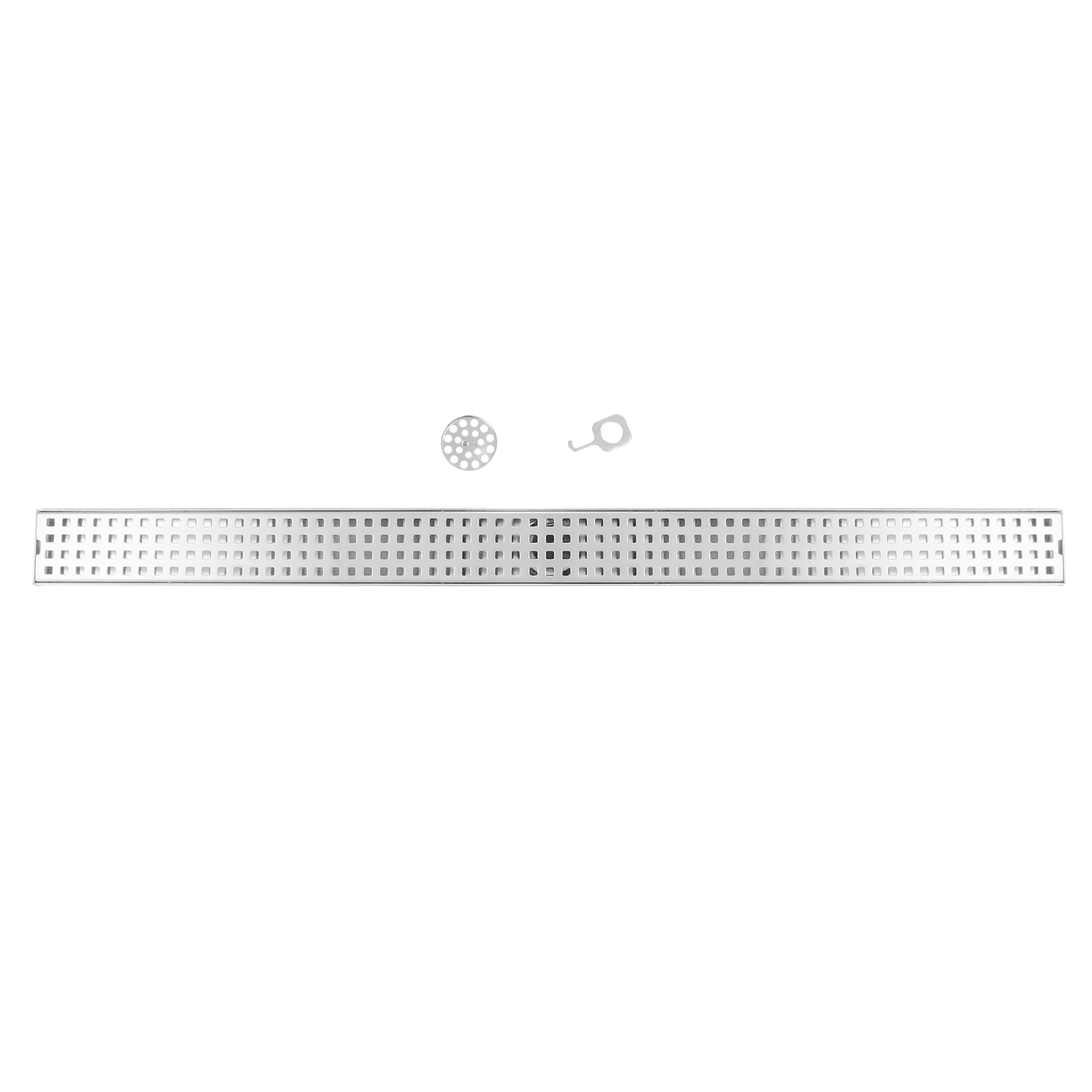 OUKANING 36" Square Long Floor Drain Stainless Steel Linear Drain X Shape Linear Drainage
