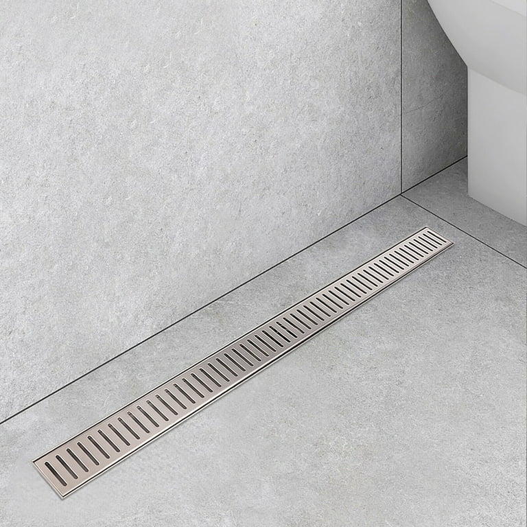 OUKANING 36 Stainless Steel Bathroom Floor Drain Linear Shower Drain with  Strainer Kitchen Bathroom Silver 