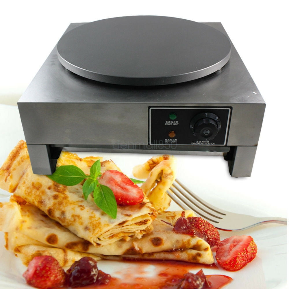 OUKANING 3KW Commercial Single Crepe Maker Pancake Machine Nonstick φ400mm 