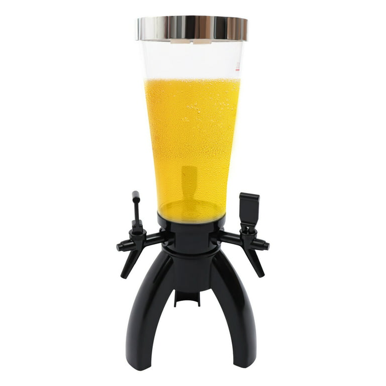 OUKANING 3L Beer Tower Dispenser Drink Container Wine Beer Milk Beverage  Tower Dispenser Tool w/3 Nozzle Bar Party