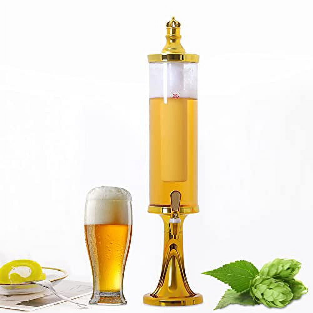 Nurluce Beer Tower Dispenser with Lights 3 L/ 100oz Beverage Tower  Dispenser LED Tabletop Liquor Juice Margarita Drink Tower Dispenser  Removable Easy