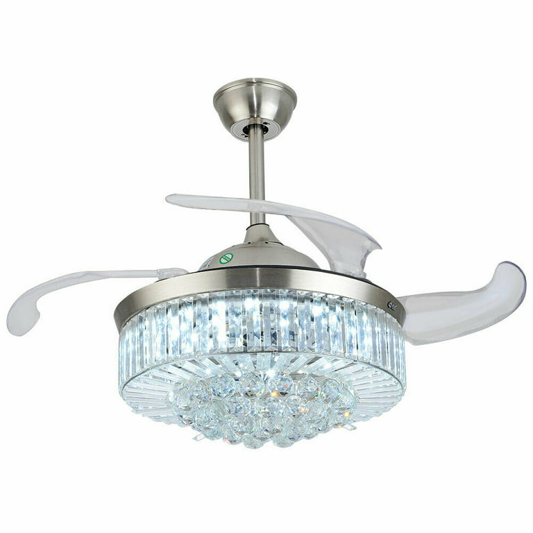 Oukaning 42 Crystal Ceiling Fan Light