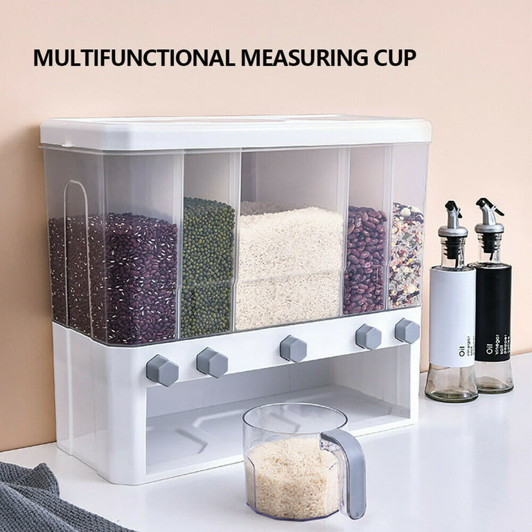 YJSSXJKO Cereal Dispenser Countertop,5L 2pc Organization and Storage Containers for Kitchen and Pantry,Dispensers for Dry Food,Candy,Rice,Grain,Nut