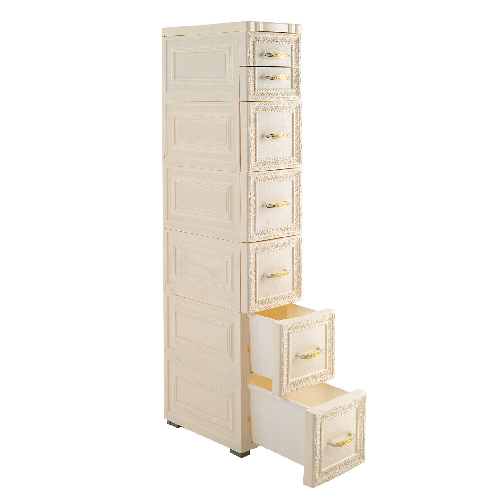 OUKANING 6Tier Tall Narrow Storage Tower Organizer Drawers