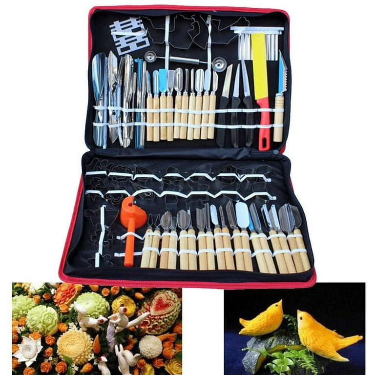OUKANING 80pcs Kitchen Carving Tools Kit, Vegetable Fruit Food Peeling Carving  Tools Dining Cutlery Garnishing/Cutting/Chisel Garnish Tools 