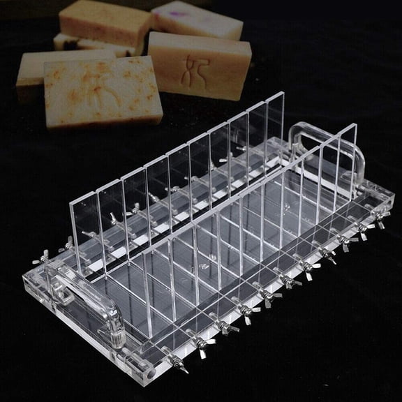 OUKANING Acrylic Soap Loaf Cutter, Handmade Soap Cutting Machine, Soap Cutter Mold, Wide Cutting Tool, Wire Slicer, 1.18inch Transparent Soap Loaf Cutter Mold, New