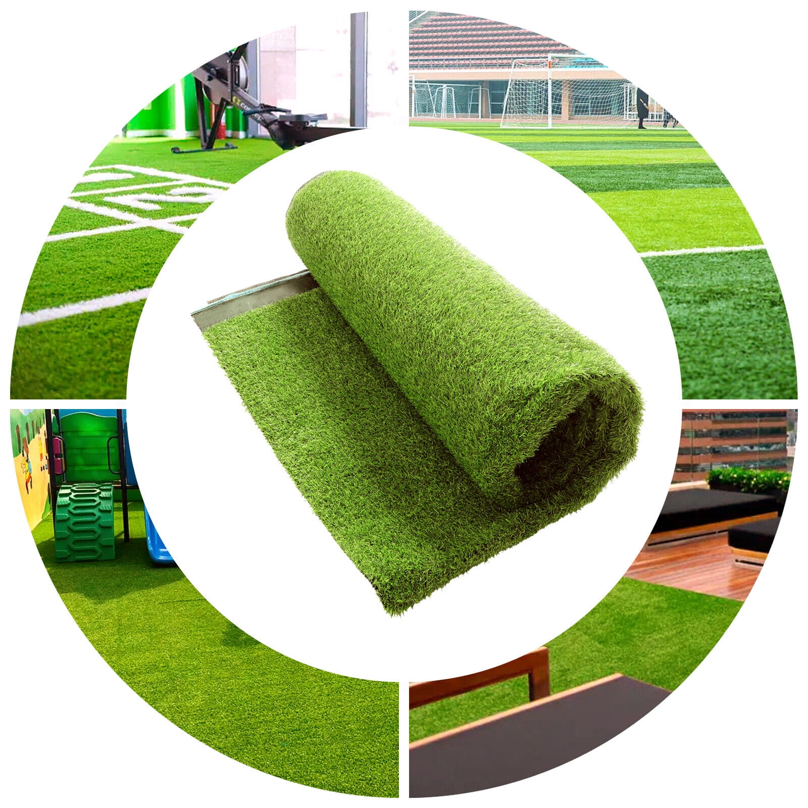 OUKANING Artificial Fake Grass Mat Green Turf Outdoor Rug Grassland