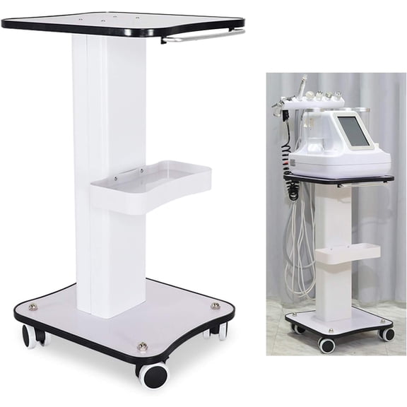 OUKANING Beauty Salon Trolley Stand Rolling Cart Trolley Holder Stand Mobile Cart Storage Tray for Beauty Instrument 27.5" H Max Load 88lbs