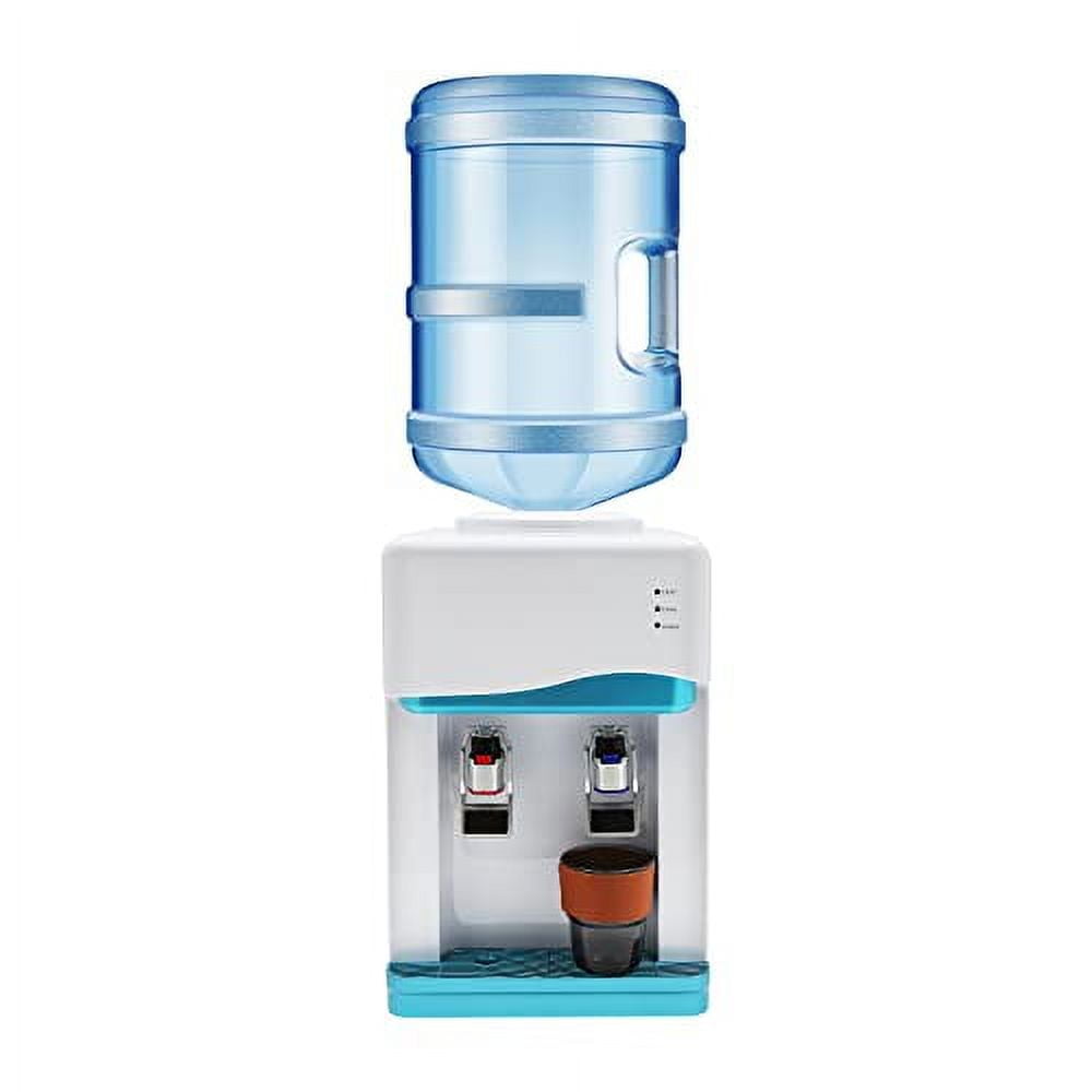 OUKANING Electric Dispenser Desktop Hot & Cold Water Cooler Top Loading Drinking Fountain with