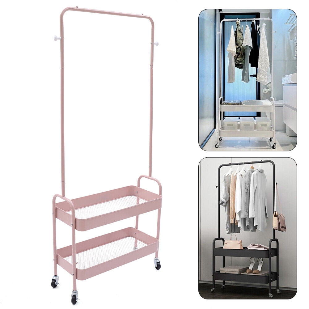 OUKANING Single Bar Clothing Rack Portable Garment Rack Clothes Hanger