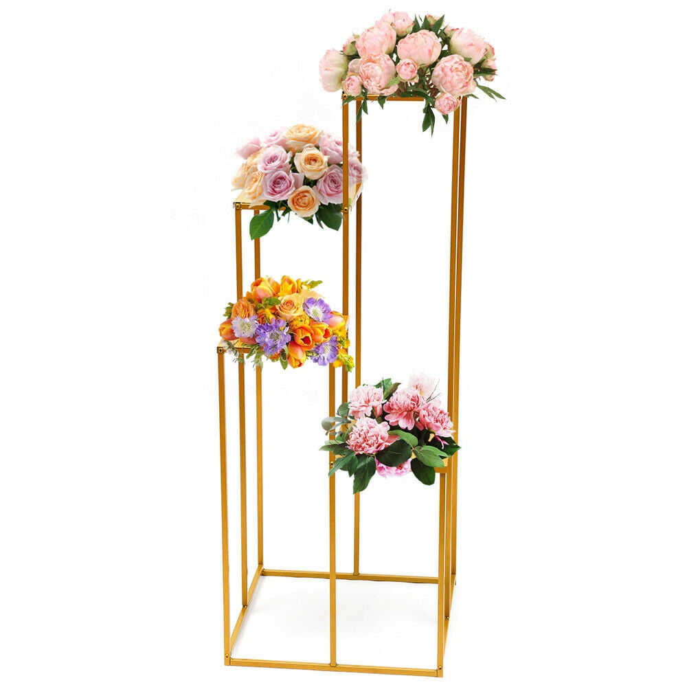 OUKANING Wedding Flower Stand Metal Vase Stand Floor Column Floral Rack