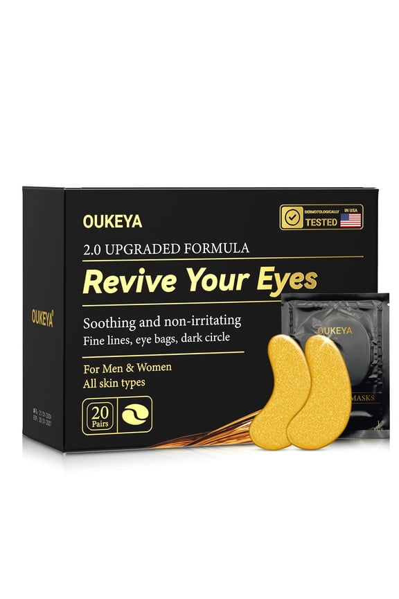 Collagen Eye Gels with Gold for Hydrating, Firming, Wrinkle & Dark Circle Reduction, 20 Count