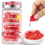OUKEYA Hair Growth Serum Capsules, 40 Count - Repairing Treatment with Niacinamide, Vitamin E & C