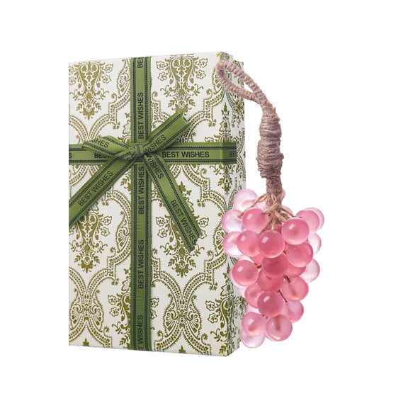 OUKEYA Handmade Grape Soap Gift Set, Crystal Clear Artisanal Soap with Rich Grape Aroma, Moisturising(Peach)