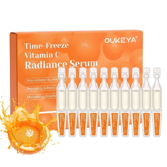 OUKEYA Time-Freeze Vitamin C Radiance Serum, 1.2ml, 10 Count