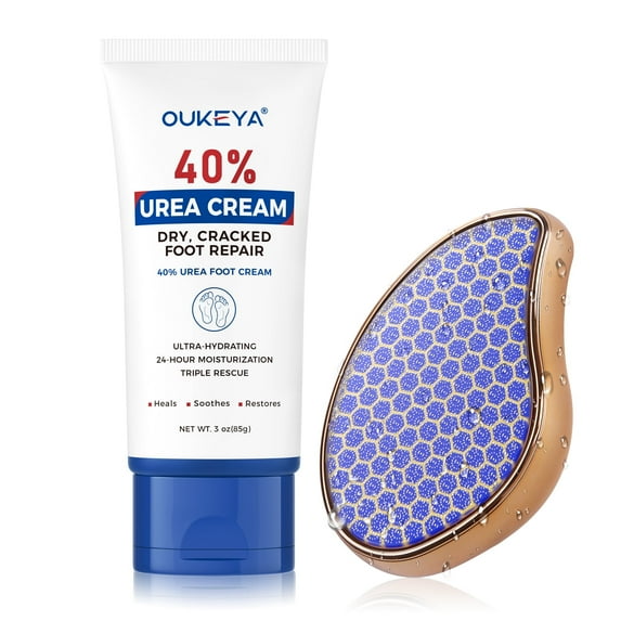 OUKEYA 40 Percent Urea Foot Cream Tube with Blue Nano Foot File