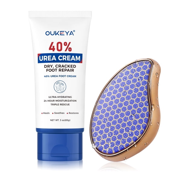 OUKEYA 40 Percent Urea Foot Cream Tube with Blue Nano Foot File