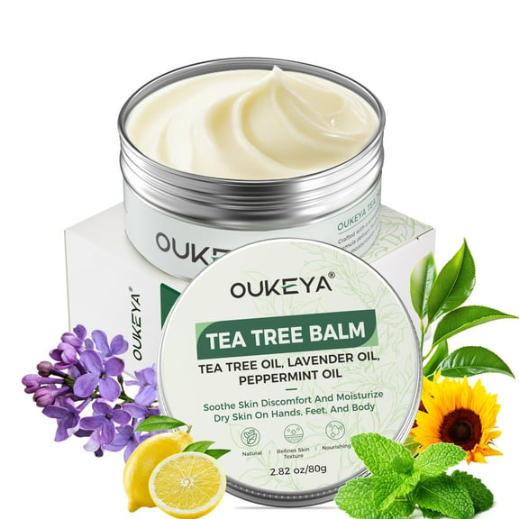 OUKEYA Soothe Skin Discomfort and Moisturize Dry Skin Tea Tree Hands, Feet, Body Moisturizer 2.82 oz