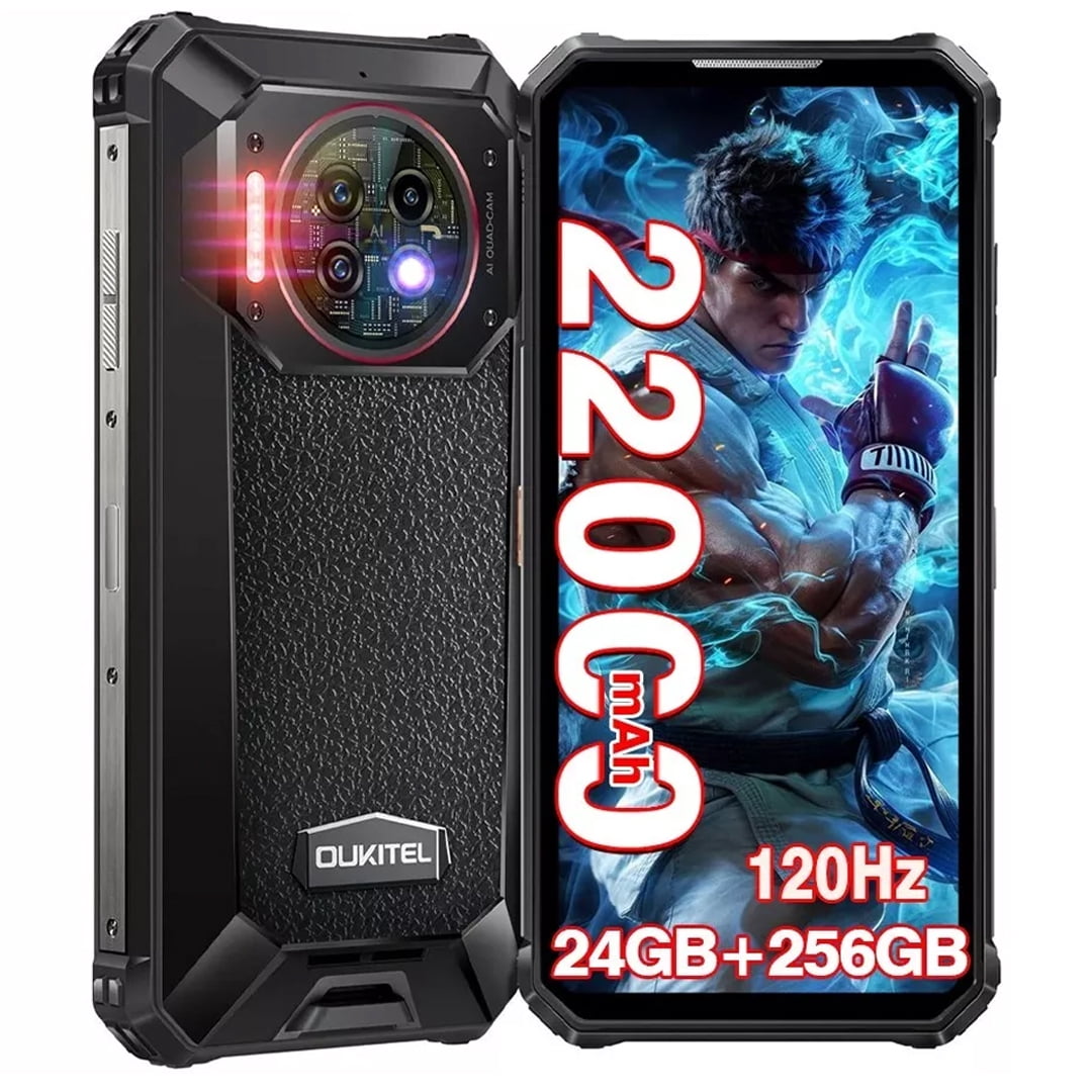 OUKITEL 22000mAh WP19 Pro Rugged Smartphone 24GB+256GB 120Hz 64MP+20MP Night Vision 33W Android 13