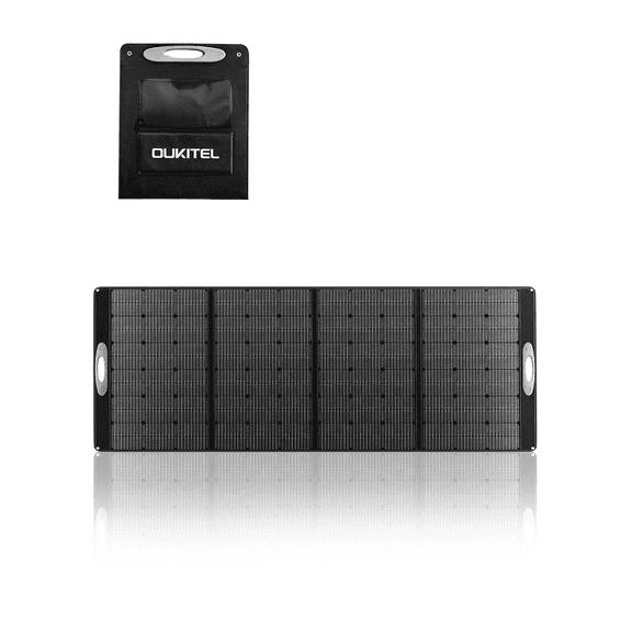 OUKITEL 400W Solar Panel, Foldable & Portable, IP68 Rating, High Conversion Efficiency, Parallel Connection for Faster Charging, Compatible with Multiple Brand Power Stations