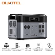 Oukitel BP2000 Pro 2048Wh Solar Generator, 3300W 1.5H AC Charge 2.5H Solar App Control Home Backup Power for Hurricane Emergency, Camping, RV & Job Site