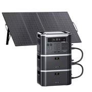 OUKITEL BP3000 3200W Solar Generator with 200W Panel,6144Wh Portable Power Station, Expandable to 16kWh with Up to 7 B2000L Batteries 2800W Fast Charging, LiFePO4 Battery, APP for Home Backup,