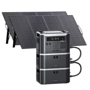 OUKITEL BP3000 3200W Solar Generator with 2x200W Panel, 6144Wh Portable Power Station, Expandable to 16kWh with Up to 7 B2000L Batteries 2800W Fast Charging, LiFePO4 Battery, APP for Home Backup,
