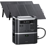 OUKITEL BP3000 3200W Solar Generator with 2x400W Panel,4096Wh Portable Power Station, Expandable to 16kWh with Up to 7 B2000L Batteries 2800W Fast Charging, LiFePO4 Battery, APP for Home Backup,