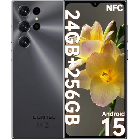OUKITEL C61 Pro Smartphone, 6.88" HD+ Display, 8GB RAM + 256GB ROM, 5150mAh Battery, Android 15, Dual SIM, Unisoc T606