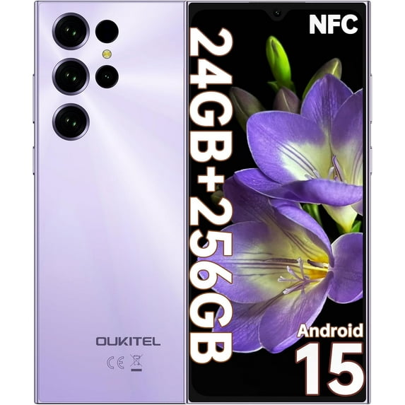 OUKITEL C61 Pro Smartphone, 6.88" HD+ Display, 8GB RAM + 256GB ROM, 5150mAh Battery, Android 15, Dual SIM, Unisoc T606