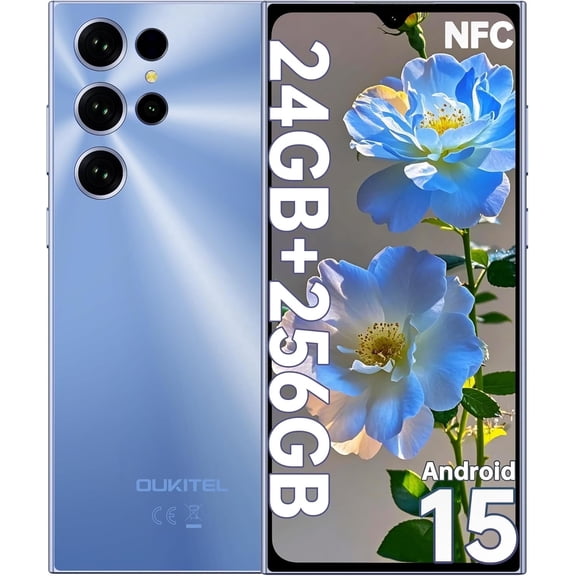OUKITEL C61 Pro Smartphone, 6.88" HD+ Display, 8GB RAM + 256GB ROM, 5150mAh Battery, Android 15, Dual SIM, Unisoc T606