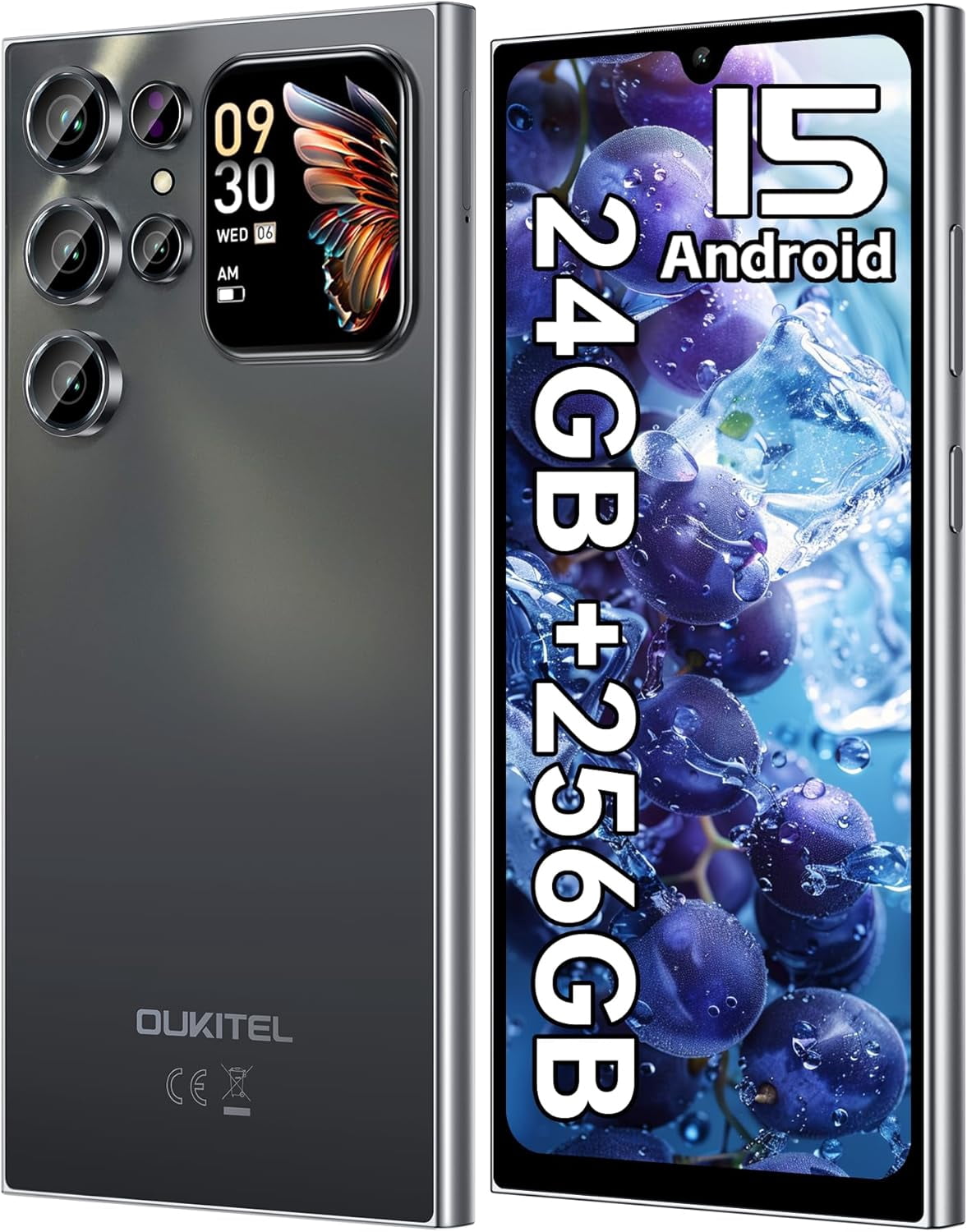 OUKITEL C62 PRO Cell Phone Unlocked-24GB+256GB/TF 1TB Smartphone
