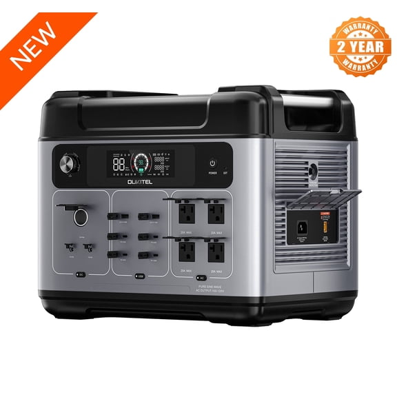 OUKITEL P2001 Plus 2048Wh Portable Power Station, LiFePO4 Battery, 2400W AC Output, UPS Function, Fast Charging for Home Backup Camping RV
