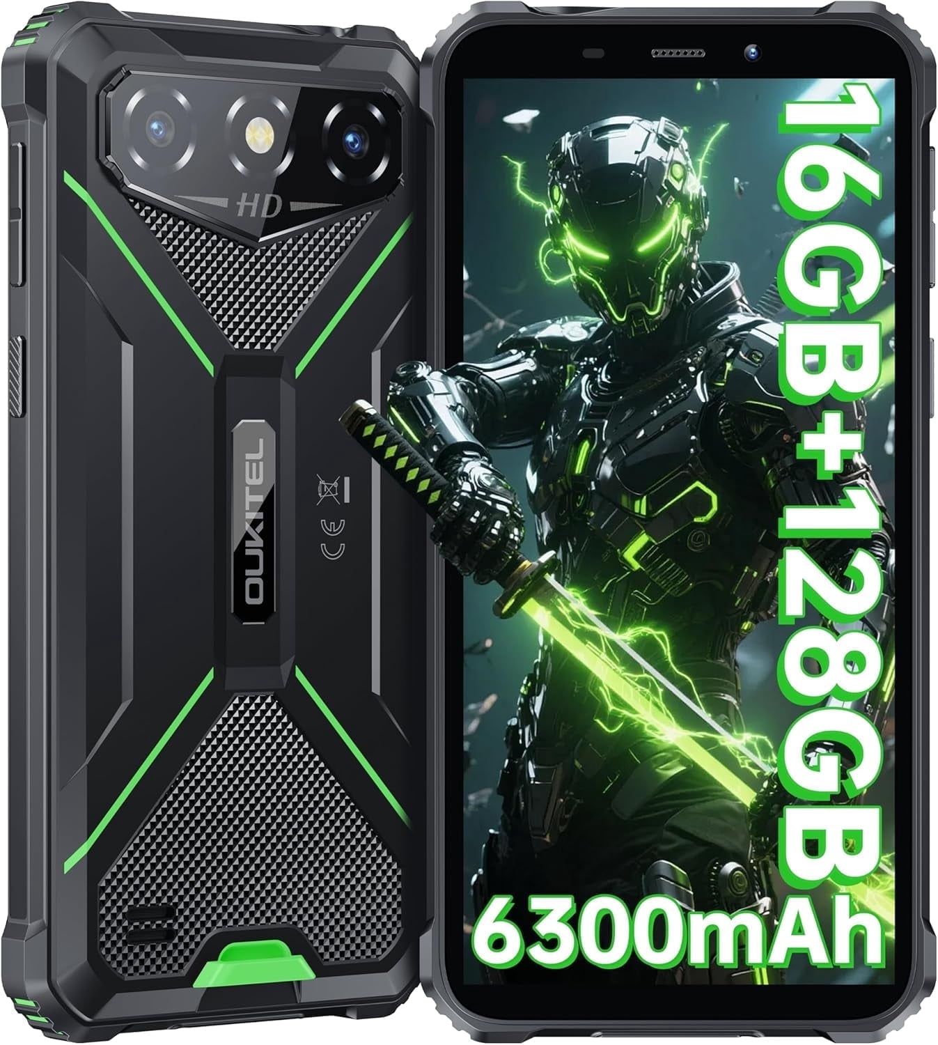 OUKITEL G3 Rugged Smartphone Unlocked -16GB+128GB/1TB TF 6” HD
