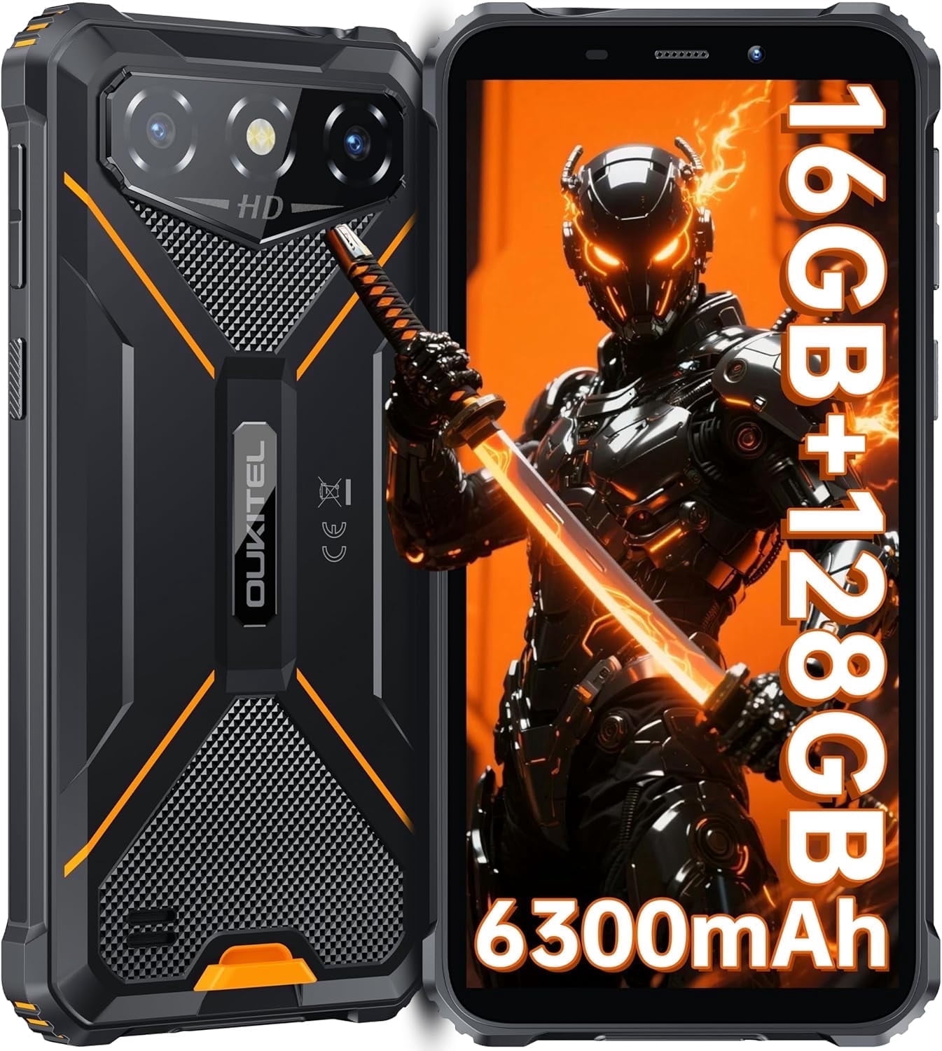 OUKITEL G3 Rugged Smartphone Unlocked -16GB+128GB/1TB TF 6” HD