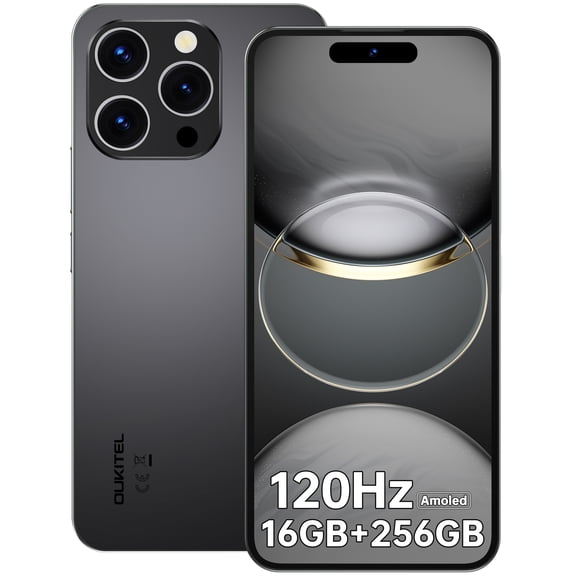 OUKITEL P1 Unlocked Phones 6.7 Inch FHD+ AMOLED 120Hz Display Mobile Phone 24GB + 256GB/2TB 50MP Camera SmartPhone ,5150mAh Fingerprint/OTG/NFC/4G Dual SIM/GPS