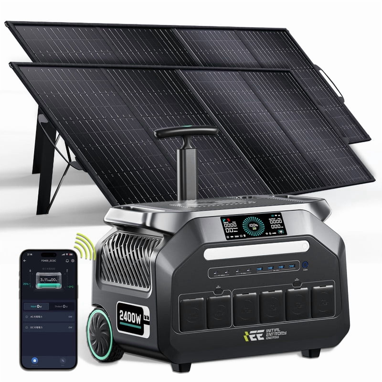 Customer reviews for IEE P2400 Solar Generator with 2200W Solar Panels,  2048Wh/2400W LiFePO4 Power Station, 1800W Fast AC Charging, APP Control,  Home Backup & Outdoor Power Supply | Walmart.com