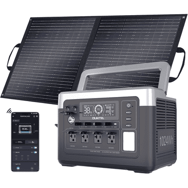 OUKITEL P1000 Plus 1800W/1024Wh Power Station with 100W Solar Panel, 1200W Fast Charging, Solar Generator with 4 AC Outlets (3600W Peak), APP Control Battery Backup for Home, Camping & RVs