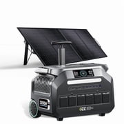 IEE P3200 Solar Generator with 200W Panel, 2048Wh LiFePO  Power Station 3200W 6400W Peak, 16 Ports, 1800W Fast AC/Solar Charging, APP Control, EPS Backup for Home, Camping & RV
