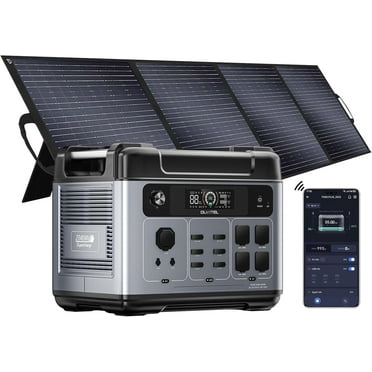 OUKITEL P2001 Plus 2400W Power Station with 200W Solar Panel, 2048Wh Solar Generator with 4 AC, 1.5H Full Charging, APP Control Battery Backup for Home, Camping